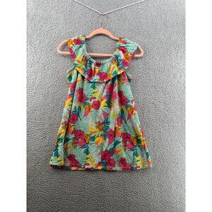 Lane Bryant Womens Tropical Floral Ruffle Sleeveless Shirt  Size 18/20  NWT